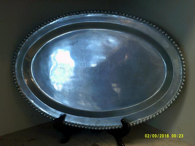 Rental store for PEWTER - OVAL BEADED PLATTER - 24 X17 in Batesville MS