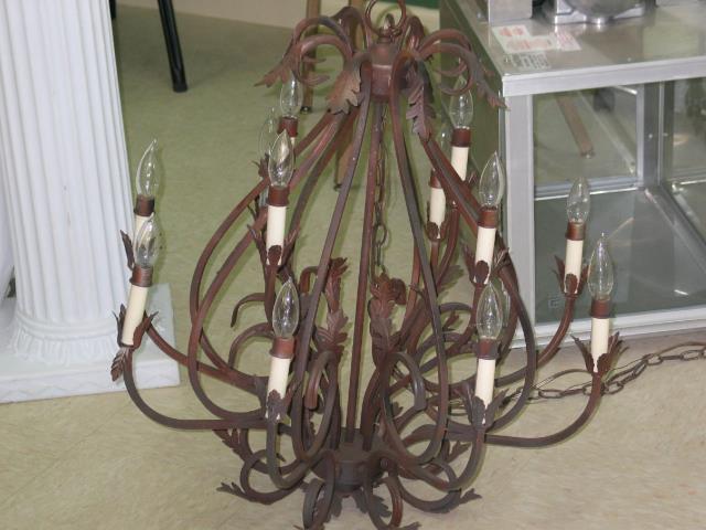 Rental store for WROUGHT IRON CHANDELIER - 12 LIGHT LEAF in Batesville MS
